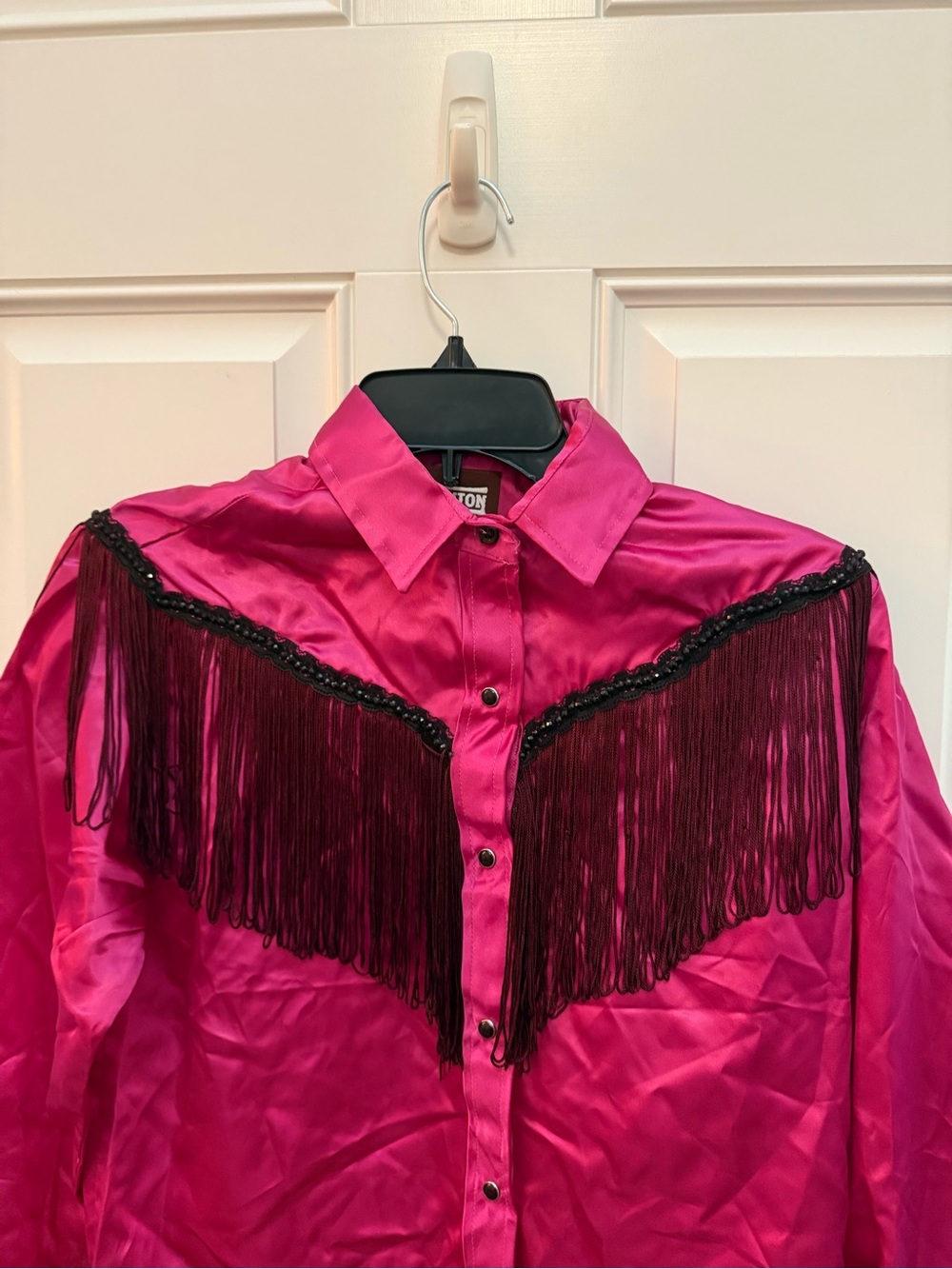 Western Style Pink Shirt with Fringe